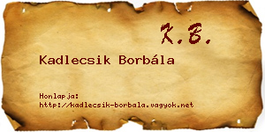 Kadlecsik Borbála névjegykártya
